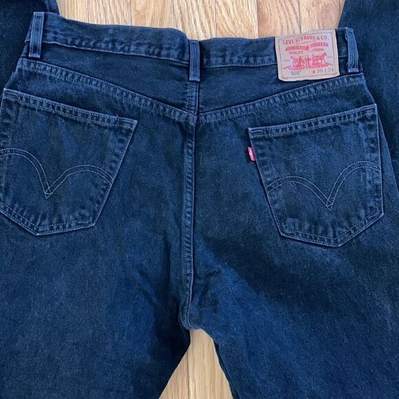 Levi's Vintage 505 Black Jeans Regular Fit size‎ 36 x 34 - Picture 3 of 9